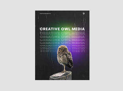 Creative Owl Media Poster advert concept gradient owl poster print
