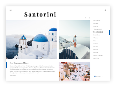 Santorini clean concept desktop greece pics pictures santorini travel ui ux