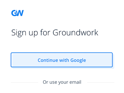 Sign Up For Groundwork design experience form interface onboarding sign up simple ui ux