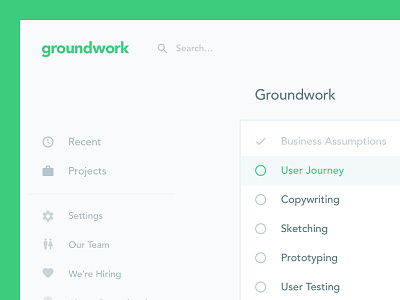 Groundwork Project app dashboard interface project simple ui ux web app