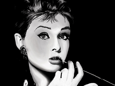 Audrey Hepburn Digital Drawing digital drawing digital illustration digital painting