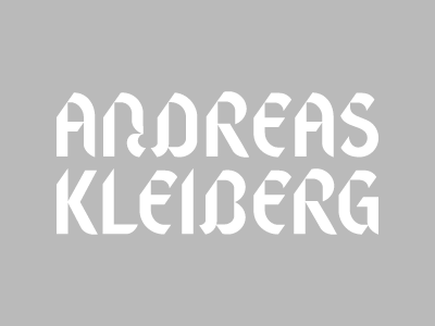 Andreas Kleiberg logotype typography