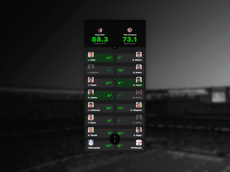 Fantasy Football App app app design fantasy football mobile ui sports ui design