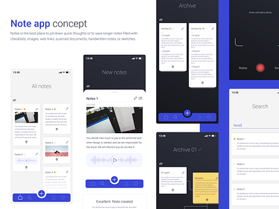 Note app concept app app design archive background colors composition concept interface minimal mobile notes text tipografi ui ux
