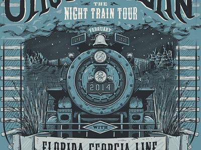 This one's reaching the end of the line! finished gigposter halftones illustration keyline screenprint steamengine train