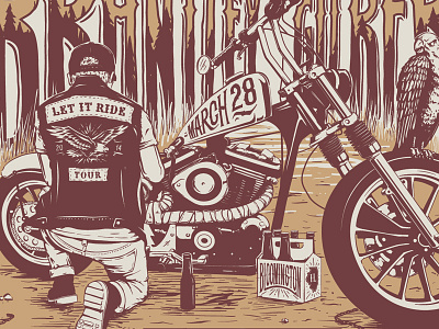 Tonight We Ride, Full Throttle on this Project gigposter illustration keyline motorcycle screenprint