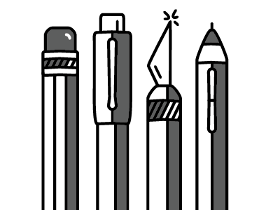 Tools of the Trade design illustration knife minimalist pen pencil shading stylus thick line tools waacom work in progress