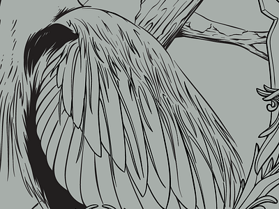 Starting to come together bird frame gigposter illustration screenprint wip