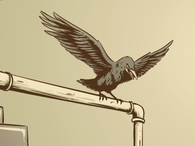 getting close to wrapping this one up. crow gigposter illustration screenprint wip
