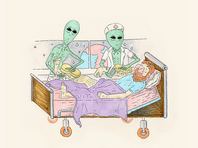 Bed Bath From Beyond aliens bathing earth illustration sassy