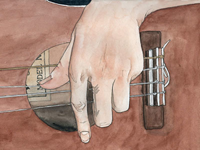 Uke hand illustration music musician ukulele watercolor