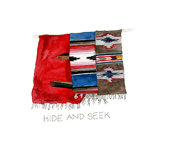 Hide And Seek blankets dry goods hide illustration indian paper seek watercolor