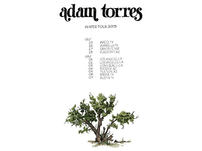 Adam Torres column dates gig hand juniper lettering poster serif tour tree