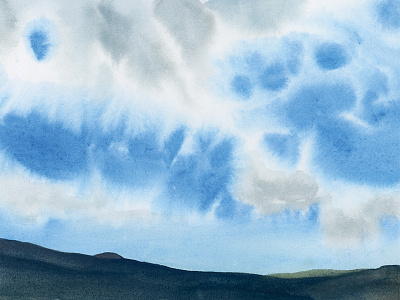 Daytime Clouds cd clouds gouache hills landscape mountains nature packaging record