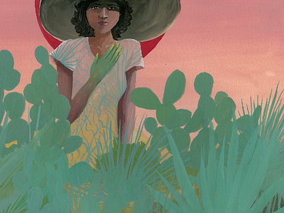 Wander: Madame Blom agave austin cactus childrens city gouache illustration landscape nopales portrait texas woman