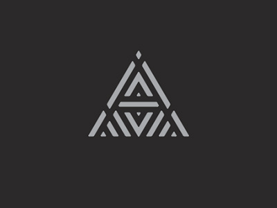 A a black detailed geometric gray intricate modern shape symbol triangle type typography