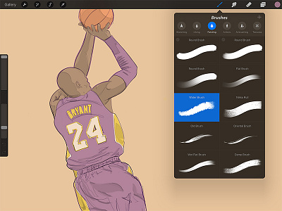 Kobe Fades into History apple pencil digital drawing illustration ipad ipad pro kobe bryant procreate sketch watercolor