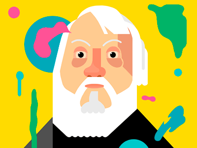 John Baldessari abstract andrey smirny art artist baldessari fine flat icon illustration look at me portrait