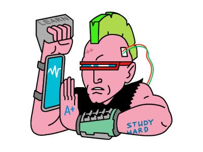 Cyber Punk a andrey smirny cyber glass illustration learn look at me mohawk plus punk
