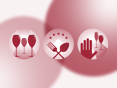 Icons design flat gastronomy glass glassware handmade icon icons material pictograms vector wine