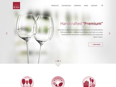 Home page design flat gastronomy glass glassware glassworks handmade homepage webdesign website wine