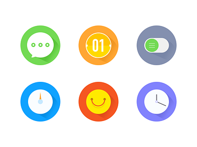 Icons For Watch calander flat icon market message setting timer