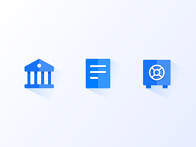 Financial icon bank blue document financial icon safe