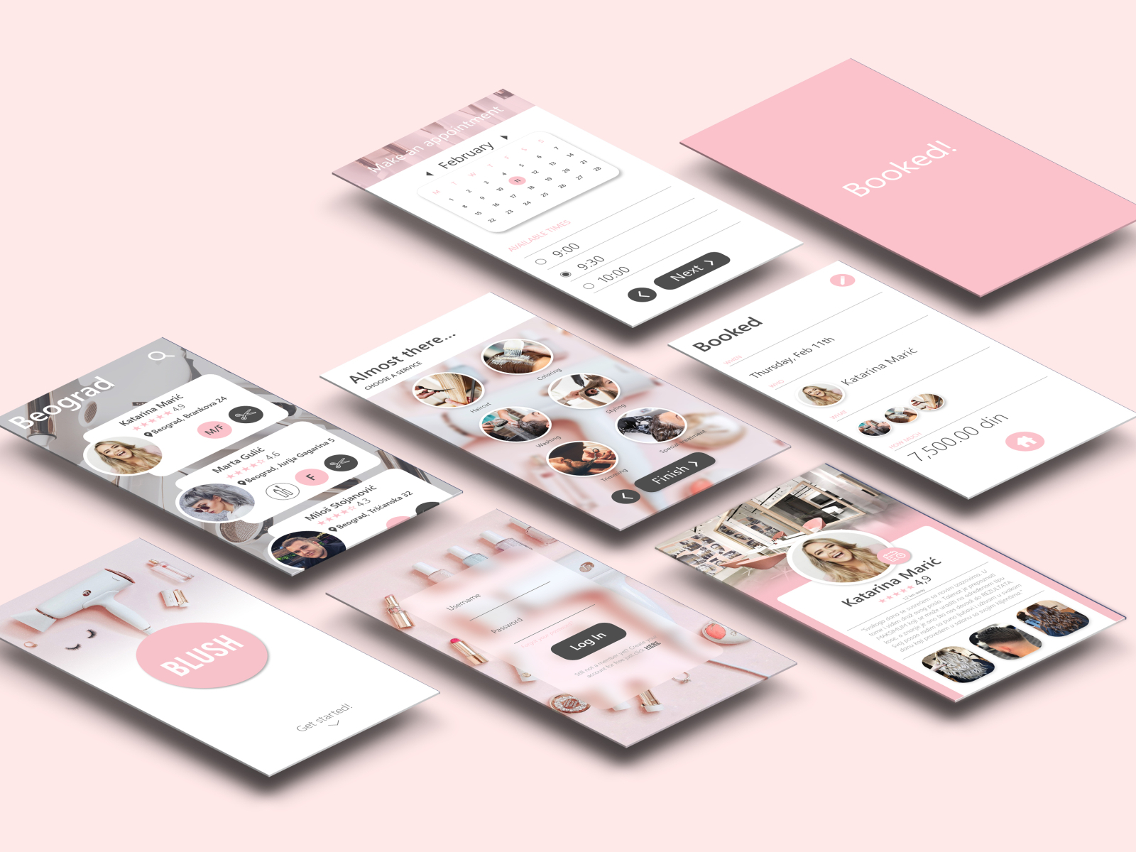 Hairdresser app by Mina Sakic on Dribbble