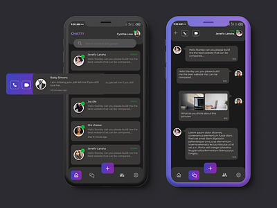 Mobile Chat App -Dark Mode