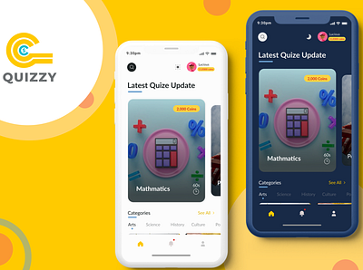 Quizzy - Mobile App Presentation design mobile app mobile app design mobile ui webdesign