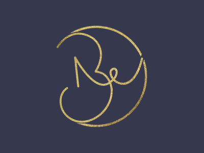 BNWE Logo brand design gold hand drawn identity initials line art logo purple