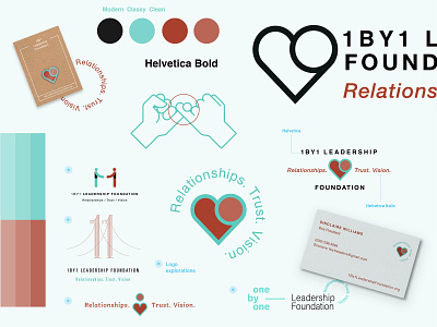 1by1 Brand summary brand design heart identity line art lockup logo logo explorations promise trust typography vision