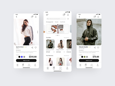 Clothing E-Commerce App app appdesign clothing clothing design design ecommerce mobile ui mobileapp ui uidesign uiux uiuxdesign ux