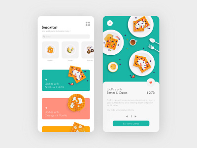 Breakfast App app breakfast design flat food graphics icon illustration illustrations mobile ui ux vector