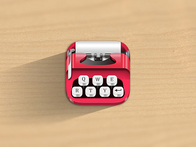 Inspired by Ramotion! app apple icon ios keys paper qwerty red typewriter writing