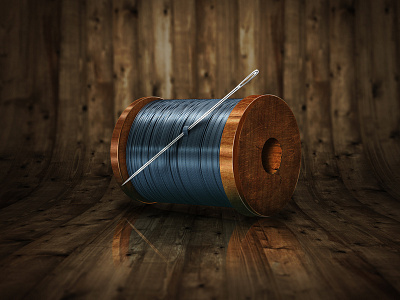 Needle & Thread cotton dark icon needle photoshop psd thread wood