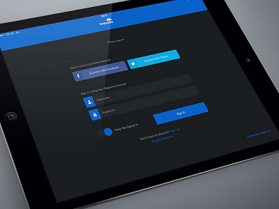 UI Social Login Screen