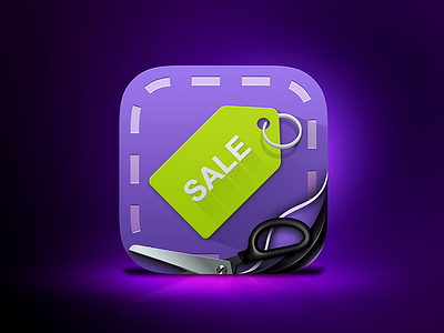 Voucher iOS Icon green icon ios keyring pages purple scissors tag voucher