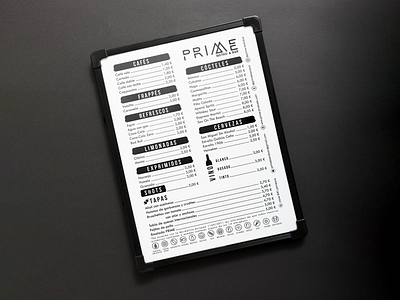 Menu Design | PRIME Bistro & Bar