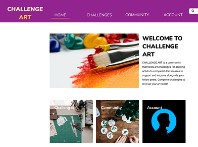 Challenge Art Website app design ui ux