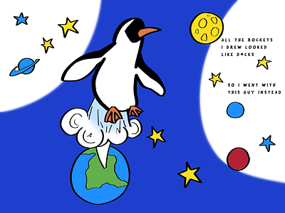 penguin-rocket illustration