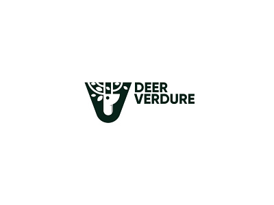 deer verdure logo concept app blue branding deer design green illustration logo logo design modern simple verdure