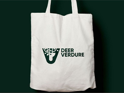 deer verdure logo with mockup