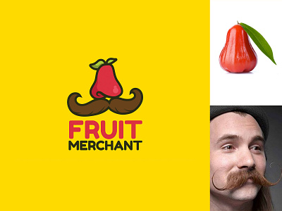 fruit merchant logo app branding design dual meaning logo fruit fruit merchant logo logo design modern mustache simple two meaning logo water apple