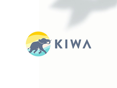 Elephant swimming logo