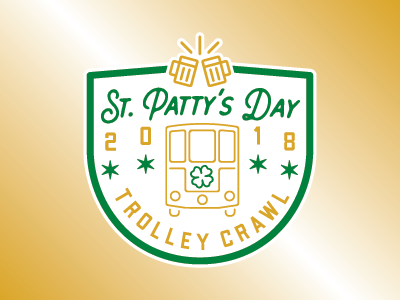 2018 St. Patty's Day Trolley Crawl Logo branding logo