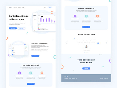 SaaS spend tracker landing page