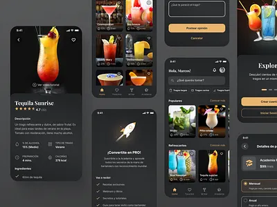 Cocktail recipe app android app application cocktail design ios recipe ui uidesign ux ux ui uxui