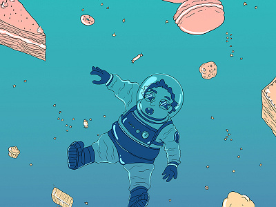 Space Snacks doodle illustration snacks space