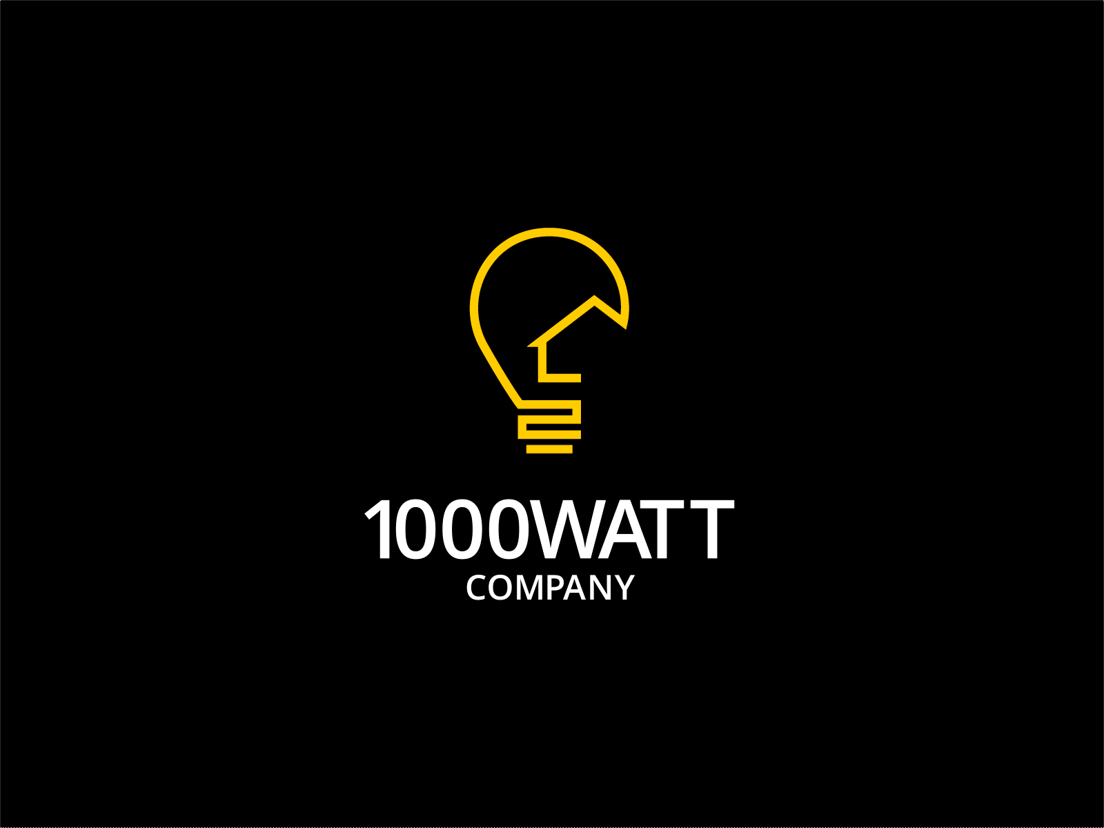 Second consept logo 1000 watt 1000 animated logo animation branding company design electrician energy gif house lamp logo logo design vector watt